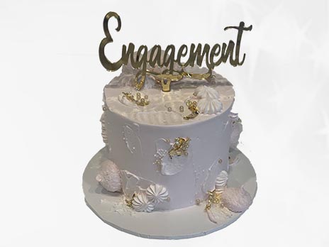 Elegant engagement cake - Decorated Cake by asli - CakesDecor